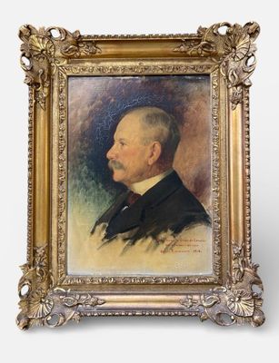 Basile LEMEUNIER (1852-1922), Portrait d'homme de profil, hu…