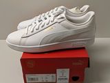 puma white leather sneakers with gold logo on the sole