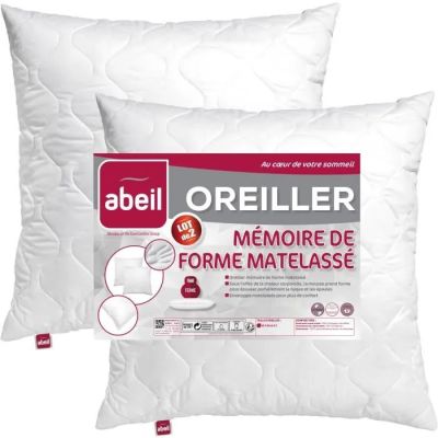 une paire de deux coussins blancs sur fond blanc
