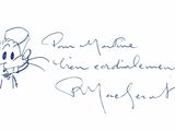 an image of a drawing of a mouse with a handwritten message