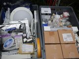 two bins filled with items that include toilet, toilet paper, toilet paper, toilet paper, toilet paper, toilet paper, toilet