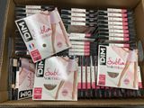 a box of assorted makeup products on display in a store