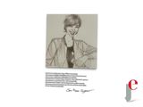 a picture of a drawing of a woman with short hair
