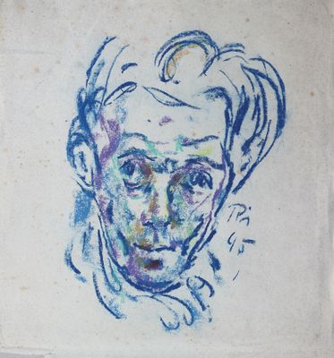 dessin représentant le visage d'un homme sur une feuille de papier