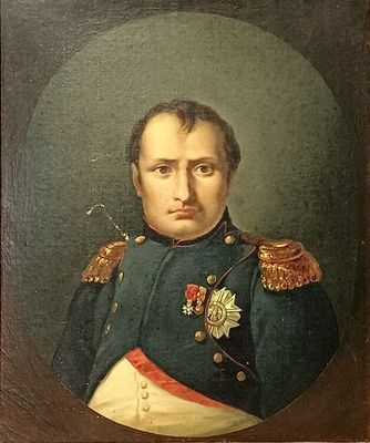 portrait of a man in a military uniform in a wooden frame