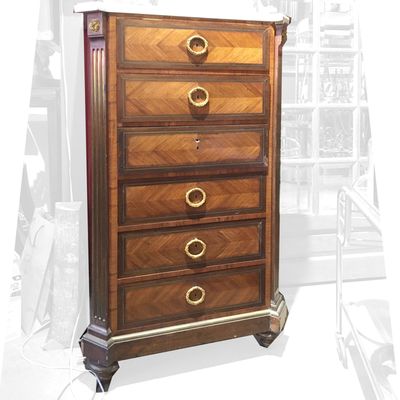 GROHE Paris Semainier en marqueterie de bois de rose et pali…