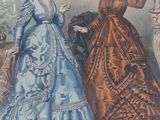 two women in dresses that are standing next to each other