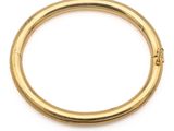 a close up of a gold bracelet on a white background