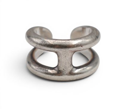 an image of a silver ring on a white background