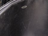 a cat that is sitting inside of a black bag
