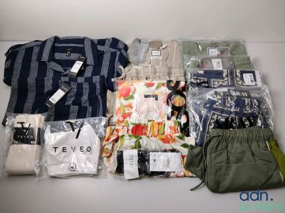 a lot of clothes that are sitting on a table