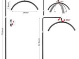 un schéma représentant la hauteur et la largeur d'un lampadaire