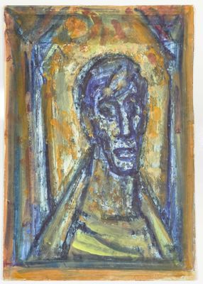 une image représentant un tableau représentant le visage d'un homme dans un cadre