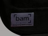 a black bag with a label on it that says bam