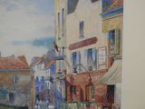 a picture of a painting of a street in a town