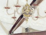 a drawing of a chandelier in a living room