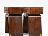 pair of wooden side tables with drawers on each side
