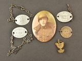 an image of a picture of a woman in a uniform surrounded by other items