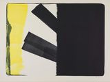 une image représentant une peinture noire et jaune sur fond blanc