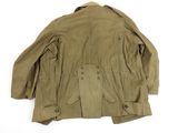the back view of a military jacket with buttons on it