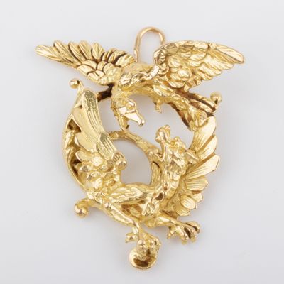 Dans le goût de Wiese Pendentif "Chimères" or 18K - Photo 1