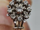 someone is holding a ring with a bunch of diamonds in it