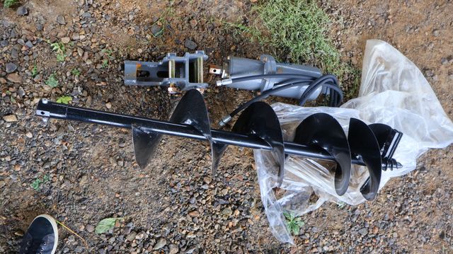 Tarière hydraulique pour mini-pelle 1t avec attelage, flexibles 8...