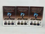 three star wars books on a white surface with a white background
