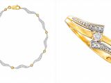 deux types différents de bijoux en or et en argent