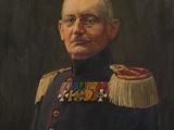 an old painting of a man in a military uniform with a medal on his chest