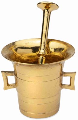 MORTIER ET PILON EN LAITON Mortier en laiton avec pilon asso…