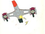 a drawing of a plane with a star on it
