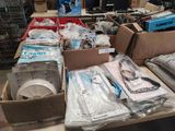 many boxes of items that are sitting on a table