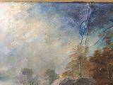 a painting on the wall of a woman and a child