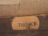 a label on the bottom of a piece of luggage