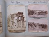 an old photo of a book with pictures of ancient ruins