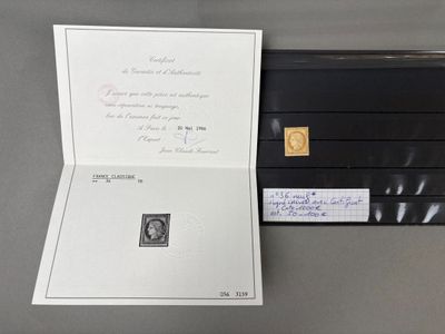 a picture of a black folder with a gold stamp on it