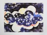 an image of a painting of a cloud with stars in the sky