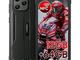 un téléphone noir sur lequel figure l'image d'un motard