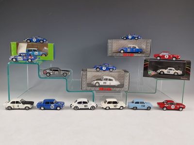 a lot of toy cars that are on display
