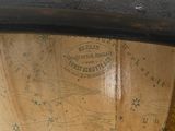 a close up of a globe with a ruler on top of it