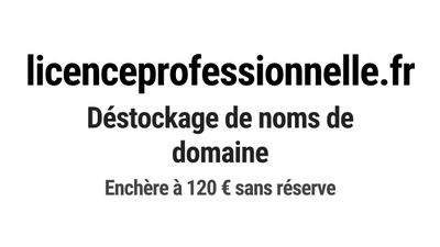 Nom de domaine licenceprofessionnelle.