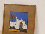a picture of a picture of a building on the wall