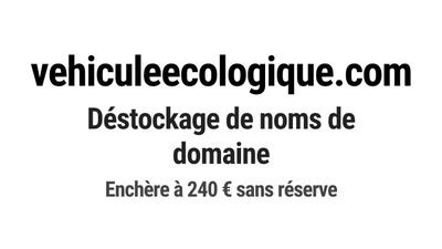 Nom de domaine vehiculeecologique.