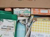 a box of baby products sitting on a table