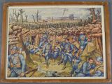 painting of a painting of a group of soldiers in a trench
