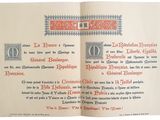 un livre ouvert orné d'un motif rouge et noir