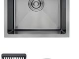 a close up of a kitchen sink with a strainer and strainer