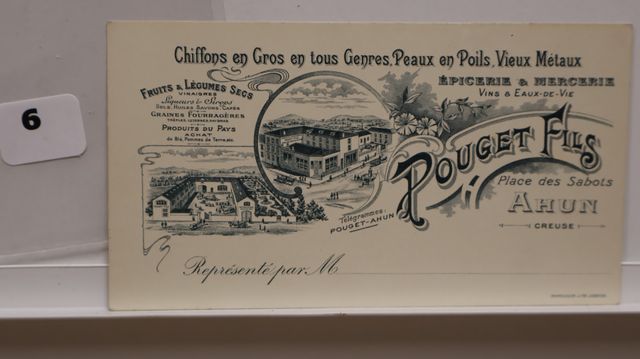 Ahun : Carton publicitaire (TBE.)