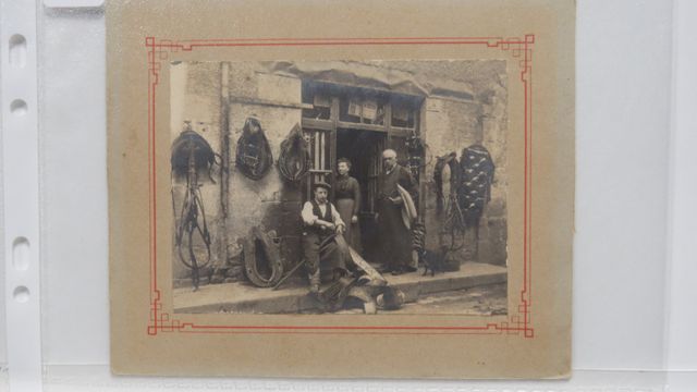 Chénérailles Bourrellerie Deprié. Photographie 11,2x8,5cm collée ...